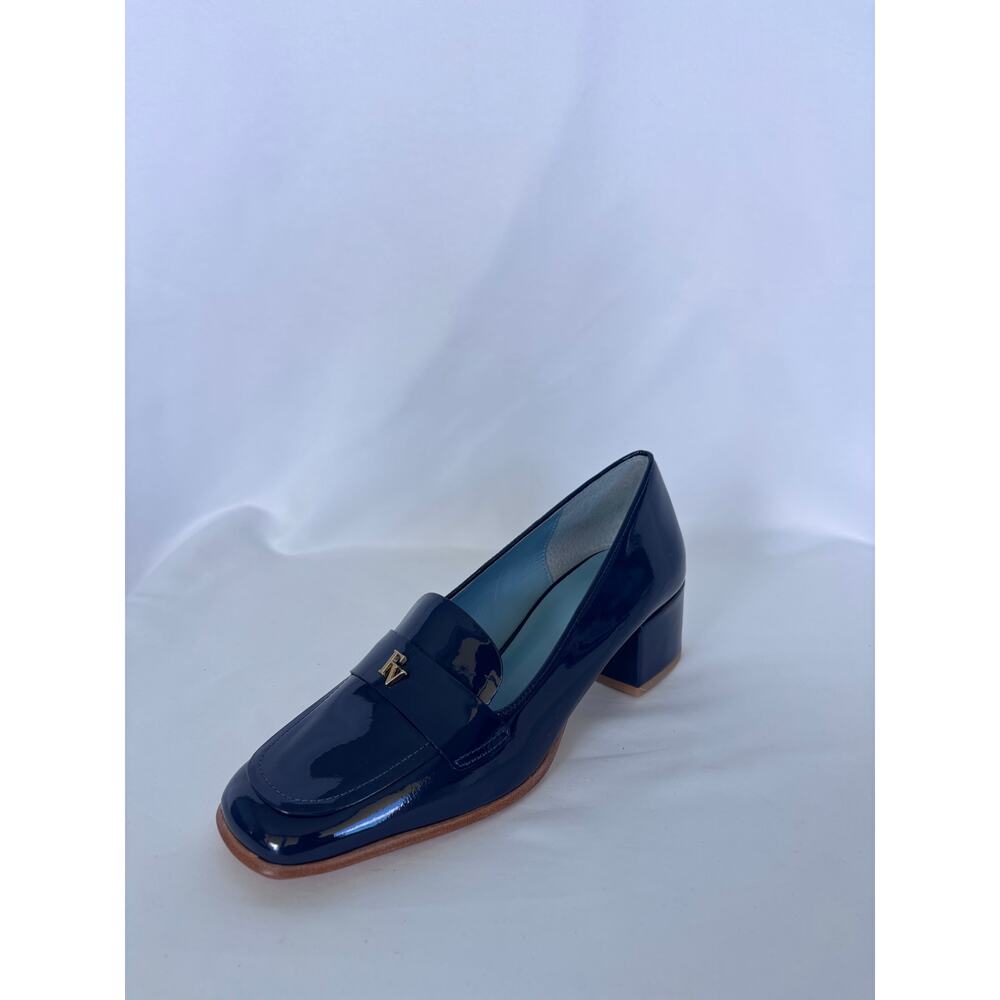 Frances Valentine Twiggy Navy Patent Loafer 8.5B